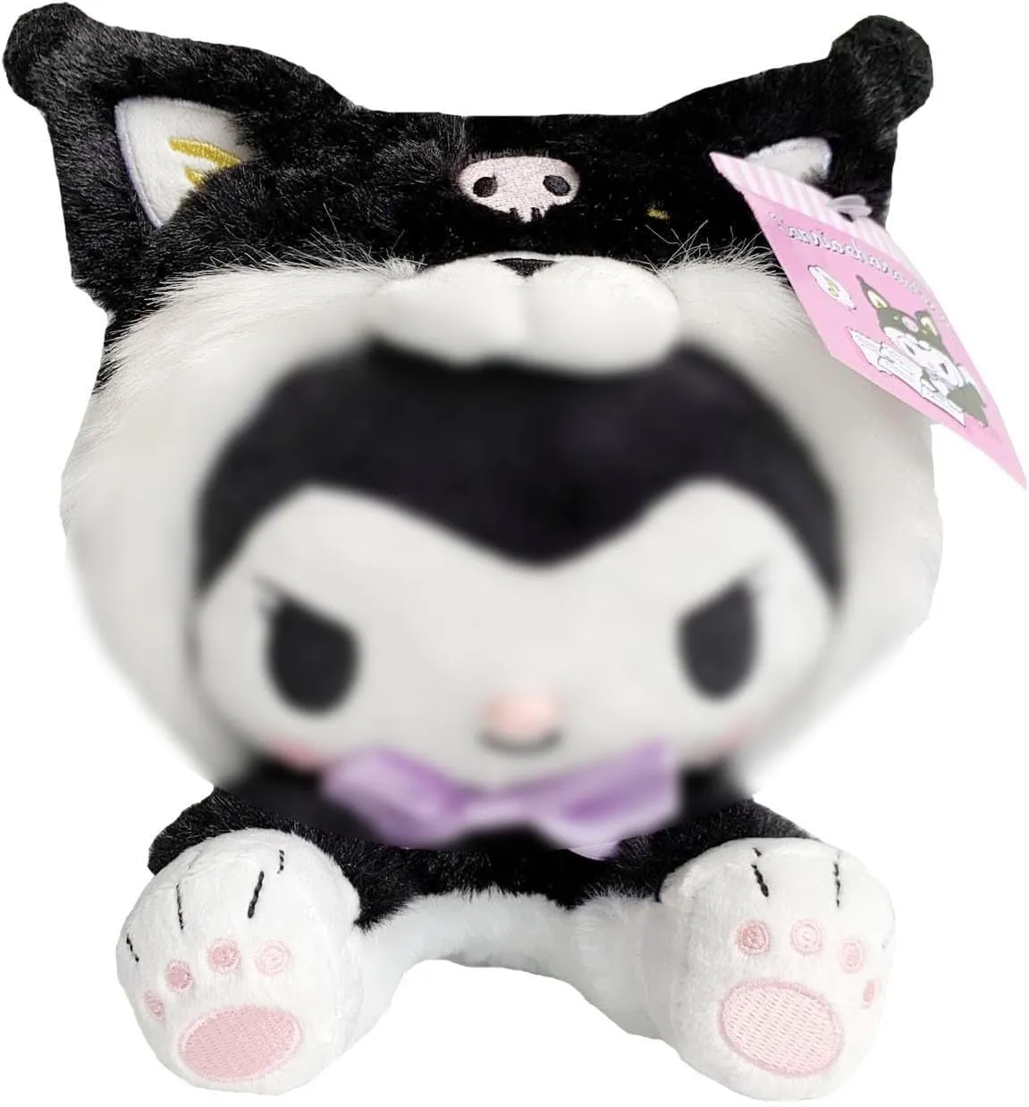 1 Pcs Cartoon Plush Stuffed Animal, Lovely Plush Dolls,8 Inch Anime Cute Soft Plush Figure Toy, Soothe Kids Girl Fans Toys Gift Bag Filler Birthday Gift for Kids (Black)