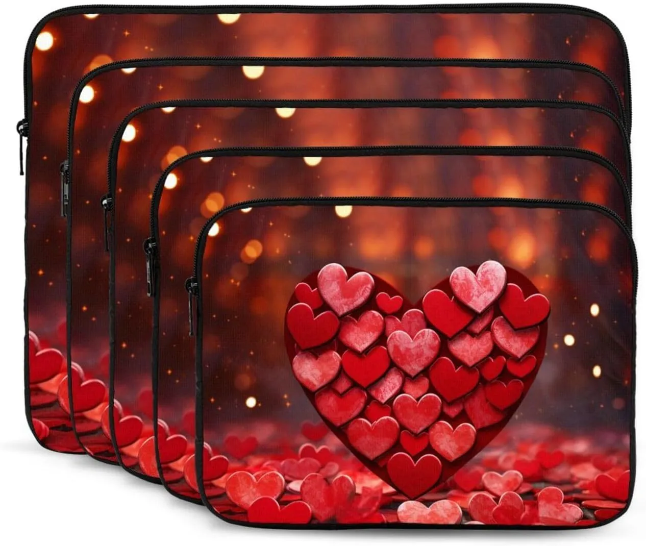 10 Inch Laptop Sleeve Bag Waterproof Shockproof Laptop Case Bag Red Hearts Love Computer Skin Bags Lightweight Tablet Carrying Case