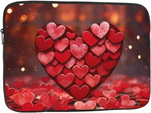 10 Inch Laptop Sleeve Bag Waterproof Shockproof Laptop Case Bag Red Hearts Love Computer Skin Bags Lightweight Tablet Carrying Case