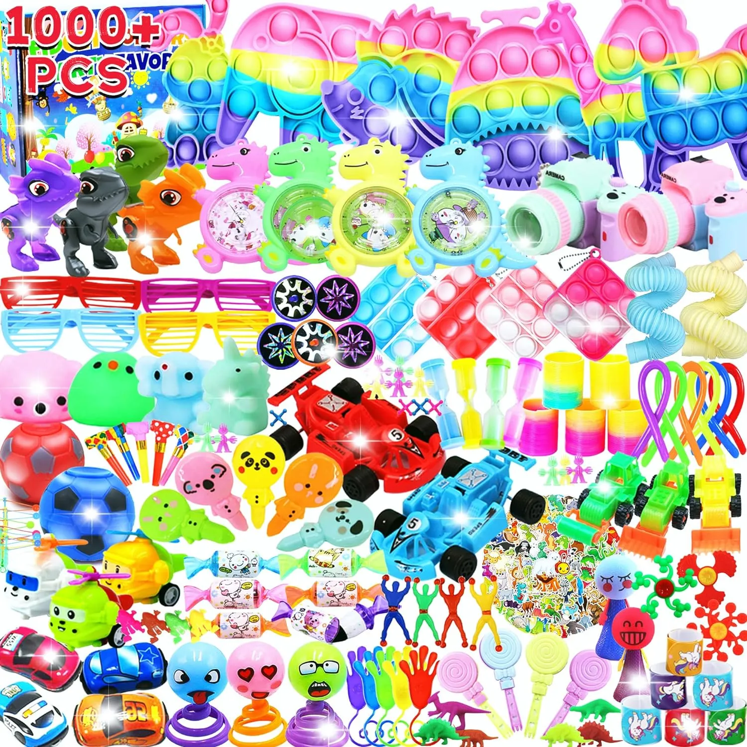 1000  PCS Party Favors for Kids,Fidget Toys Pack,Christmas Stocking Stuffers,, Birthday Gift, Treasure Box,Goodie Bag Stuffers, Carnival Prizes, Toys Filler Sensory Toy for Classrooom