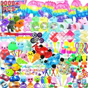 1000  PCS Party Favors for Kids,Fidget Toys Pack,Christmas Stocking Stuffers,, Birthday Gift, Treasure Box,Goodie Bag Stuffers, Carnival Prizes, Toys Filler Sensory Toy for Classrooom