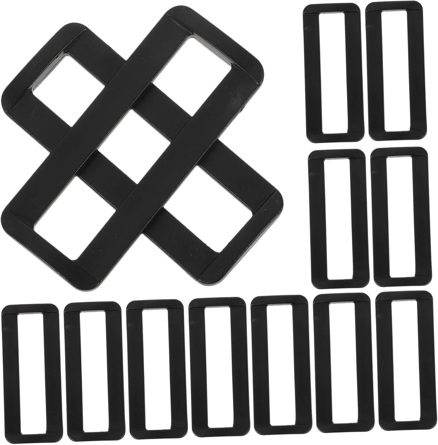 100Pcs Rectangle Strap Buckles for Bags Belt Accessories Multi Functional Purse and Luggage Clips for DIY Clothing and Key Rings
