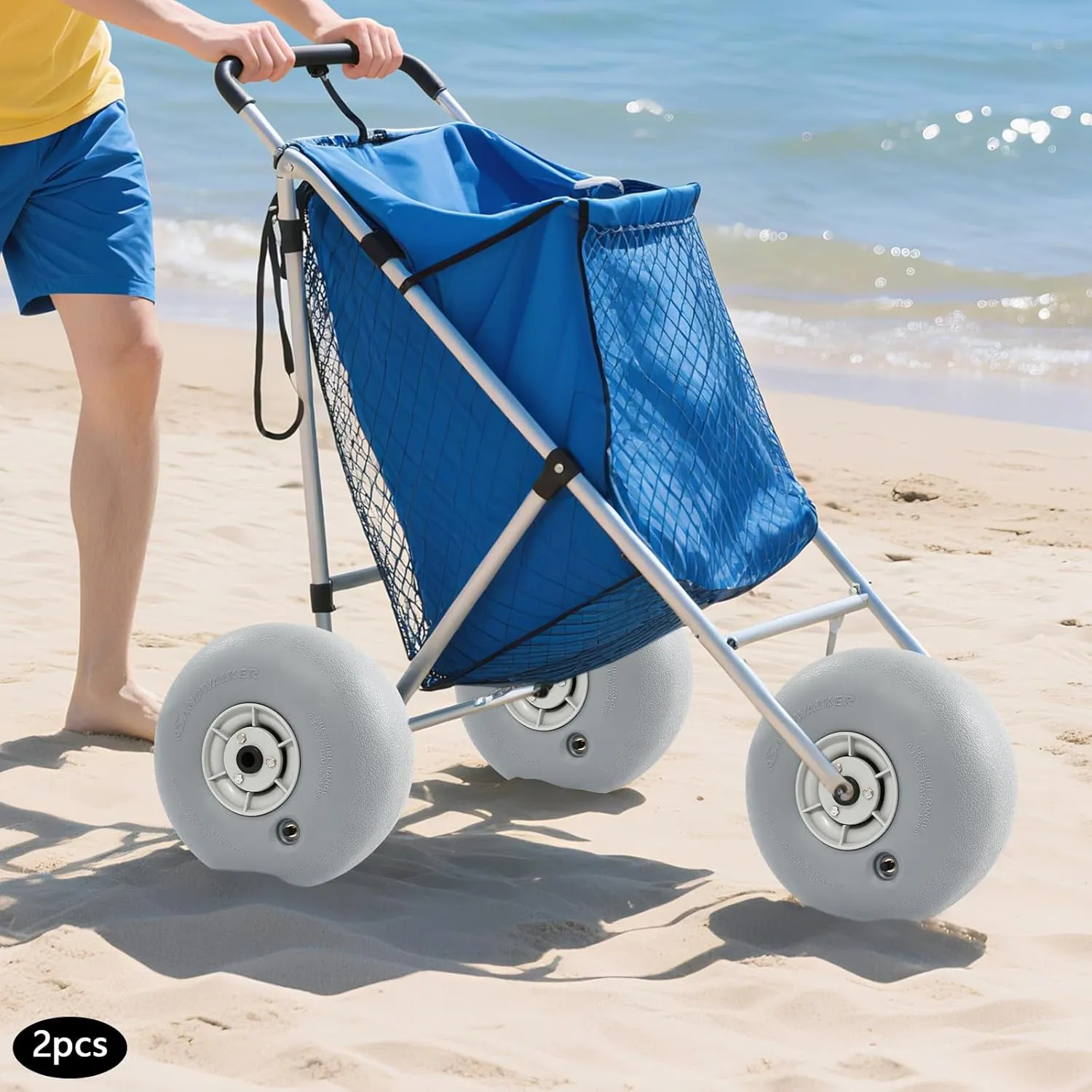 12×6" 2-Pack Balloon Wheels Beach Cart Tires Replacement Big Sand Wheels for Beach Buggy, Kayak Trolley, Canoe Dolly, Garden Cart, Sand Wagon, Beachs Buggy Inflatable Tires (12×6in - 16mm)