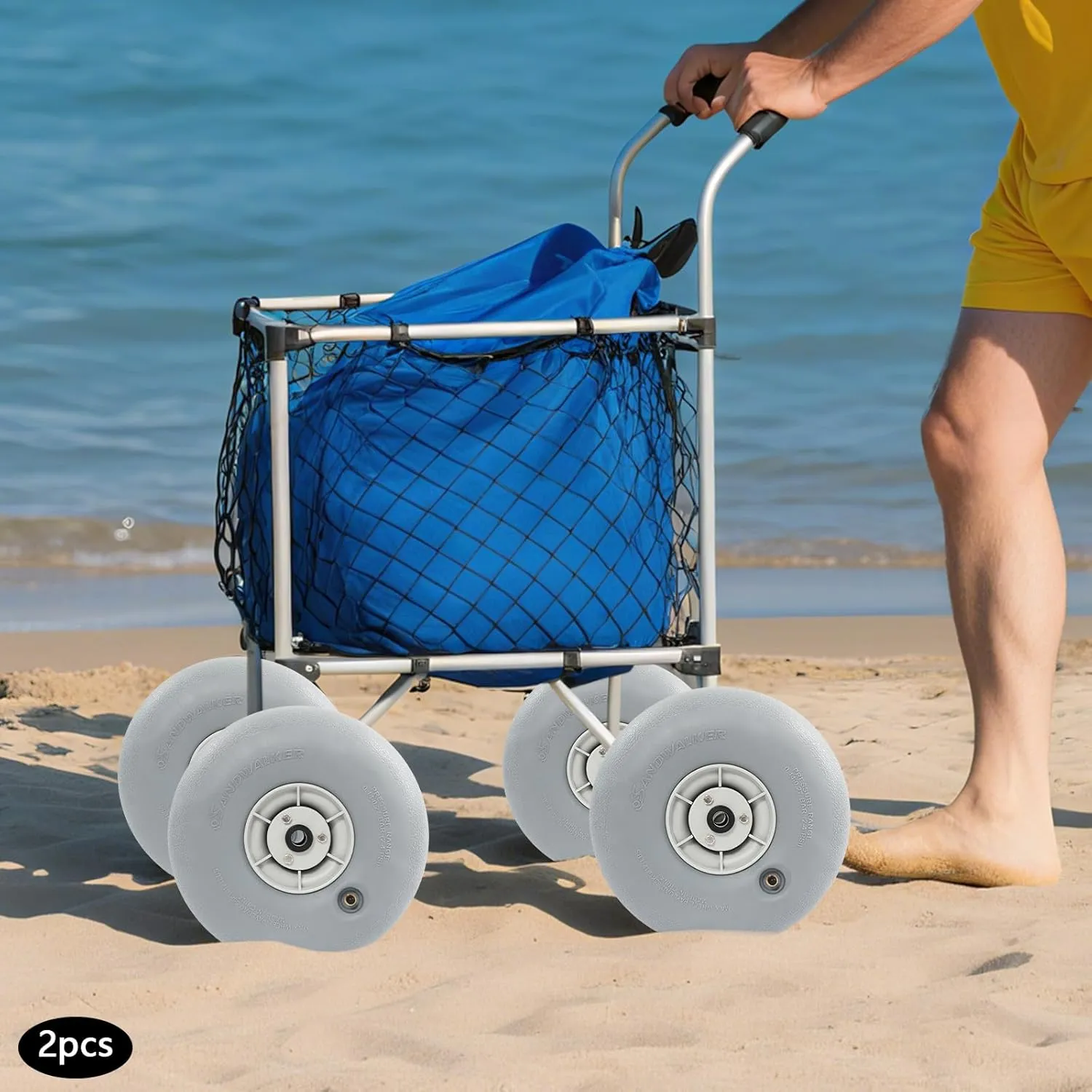 12×6" 2-Pack Balloon Wheels Beach Cart Tires Replacement Big Sand Wheels for Beach Buggy, Kayak Trolley, Canoe Dolly, Garden Cart, Sand Wagon, Beachs Buggy Inflatable Tires (12×6in - 16mm)