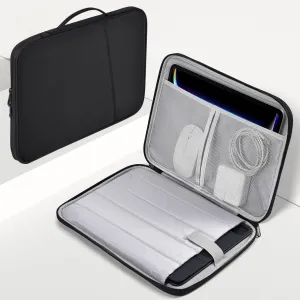 13 inch Laptop Sleeve Case for 2025-2022 MacBook Air 13.6 inch M4 M3 M2 Chip A3240 A3113 A2681 Water-Resistant Shockproof Handle Bag Cover w/Accessory Pocket -Black