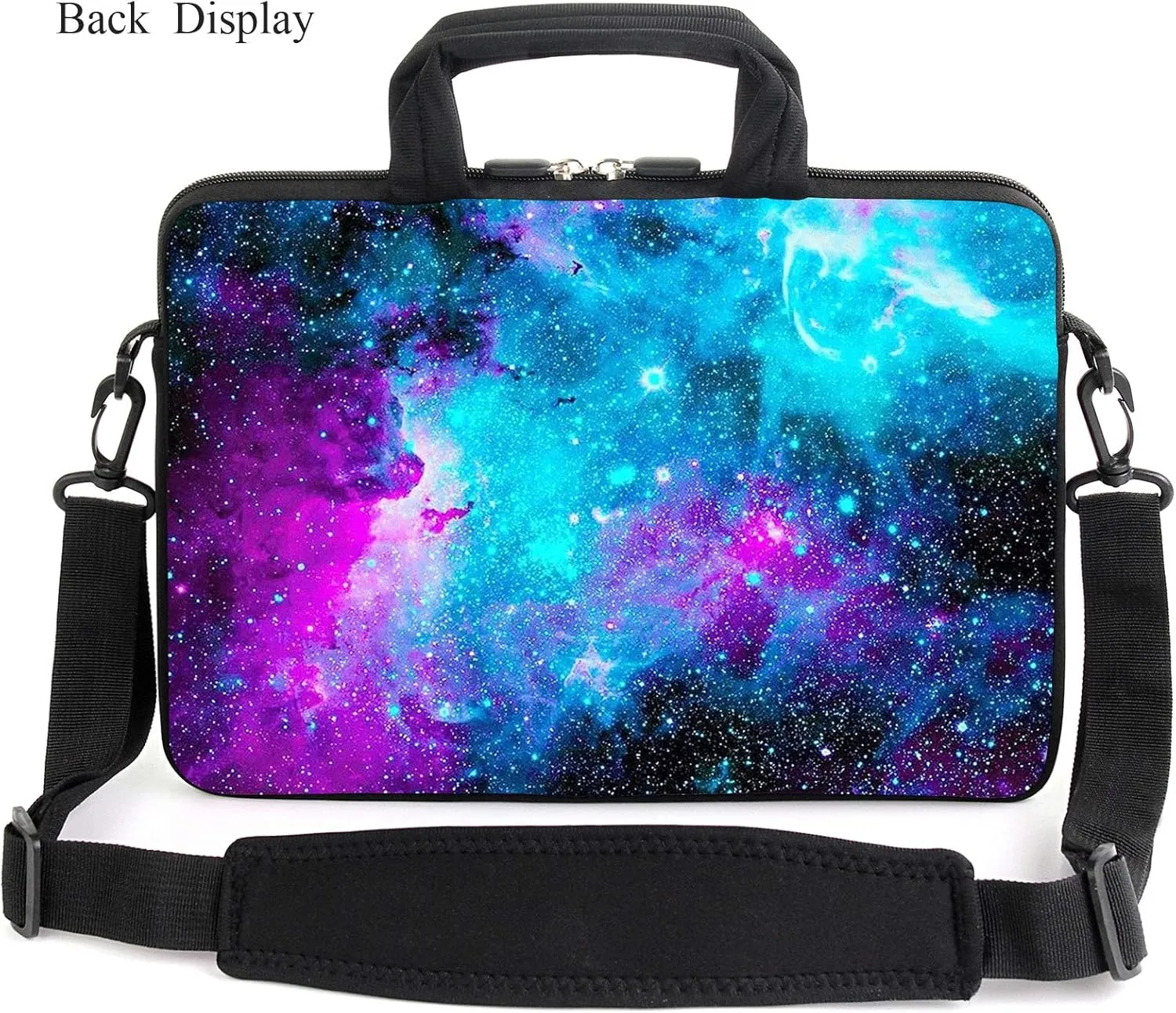 13.3" laptop bag adjustable shoulder strap with handle accessory pocket fits 11.6" 12" 12.1" 13" 13.3" Laptops (Blue galaxys)
