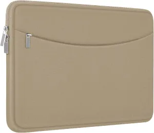 14 inch Laptop Case, Shockproof Protective Laptop Cover Briefcase Carrying Computer Bag with Accessory Pocket Portable Computer Sleeve for 14" MacBook, HP, Dell, Lenovo, Acer, Khaki