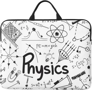 14in Physics Print Print Laptop Case Sleeve Bag - Travel-Friendly Accessory for Business, and Everyday Use