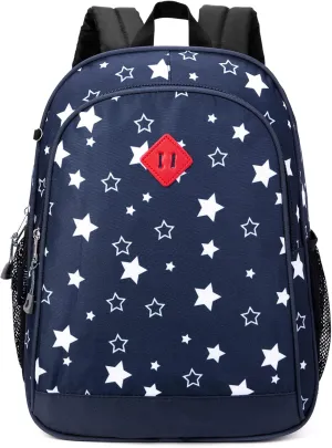 15 Inch Toddler Backpack Boys, Kids Backpack for Preschool or Kindergarten, or Elementary School, Cartoon Star Navy