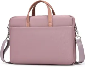 15.6 inch Laptop Case Briefcase Waterproof Protective Laptop Sleeve Cover Women Computer Carrying Case Handbag Compatible with Lenovo ASUS Dell HP Notebook, ThinkBook IdeaPad 15.6” Pink Bag