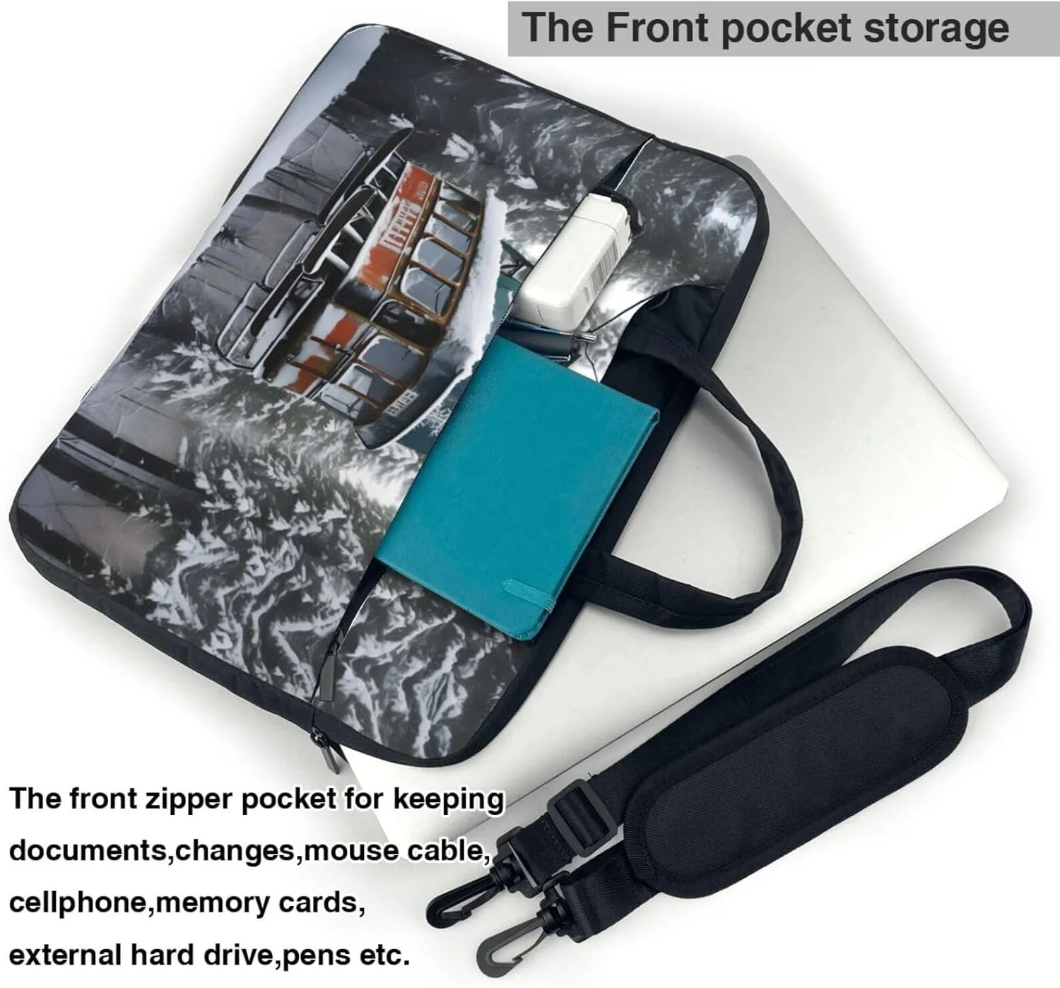 15.6-Inch Laptop Computer And Tablet Shoulder Bag Carrying Case,Business Casual,Yin Yang Pattern Print