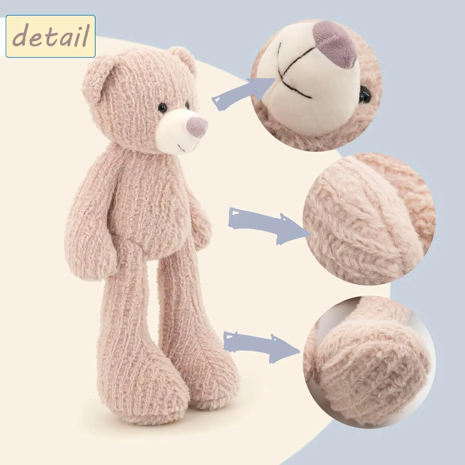 18" Pink Bear Stuffed Animals for Boys and Girls,Soft and Adorable Stuffed Bear Plush Toys for Newborn Babies,Cuddly Stuffed Bear for Kids,Great Gifts on Birthday,Christmas