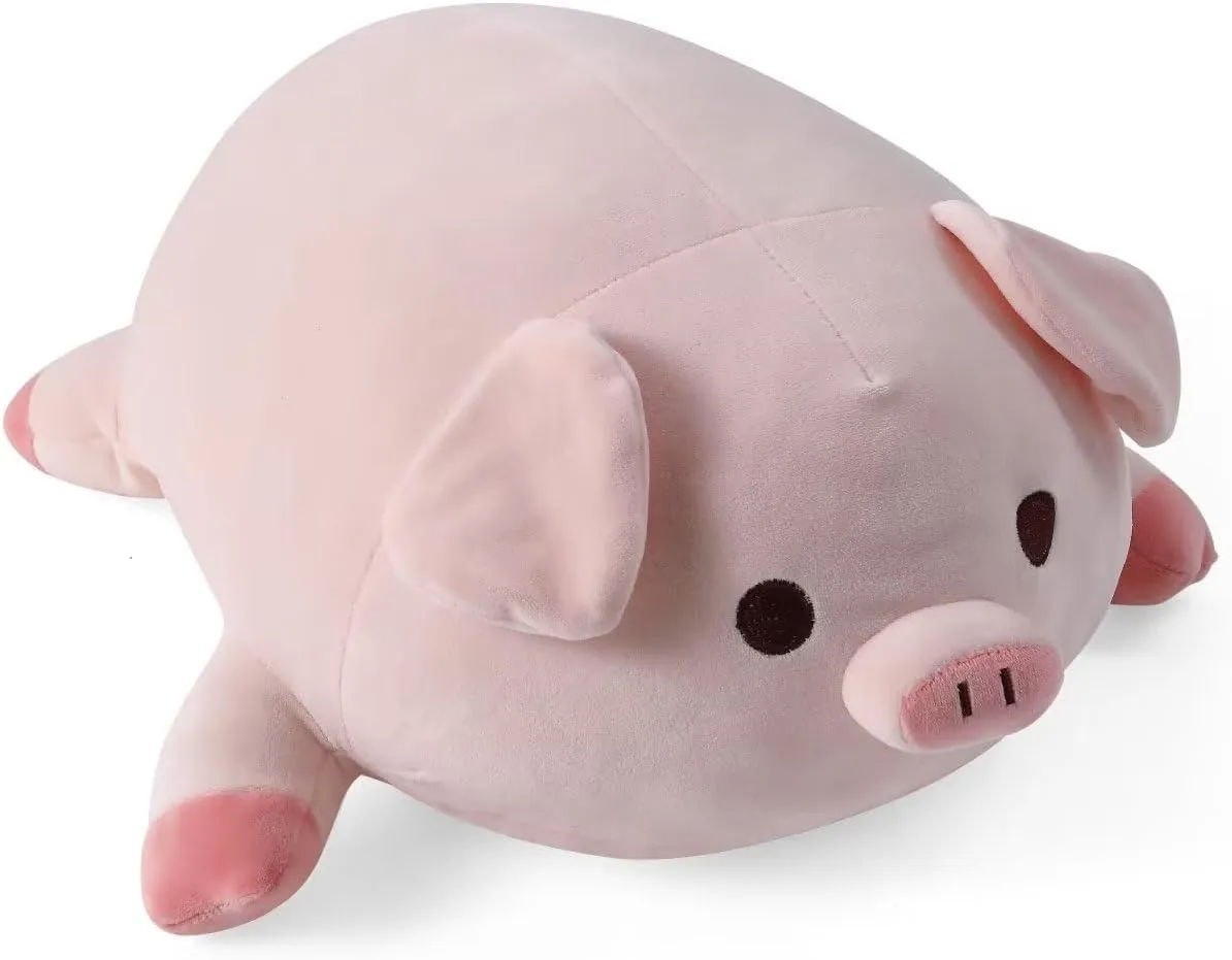 19.6" Weighted Stuffed Animal, Cute Pig Weighted Plush Toy for Kids and Adults,Anxiety Gift Soft Piggy Pillow, Round Eyes