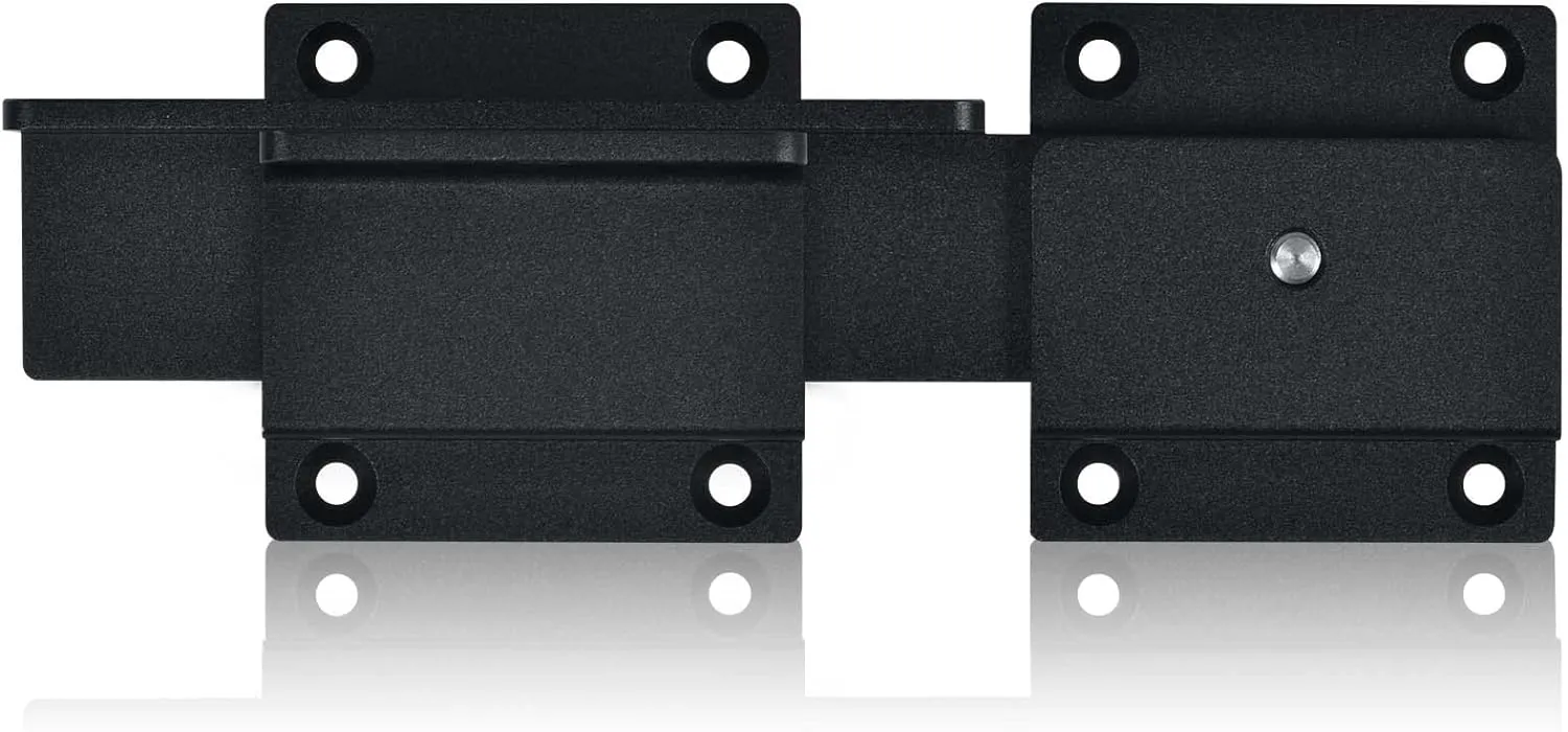 1Pack Flip Gate Latch Lock with Padlock Hole, 3.5mm Aluminum Alloy Door Latch for Outdoor Wooden Fence, Swing Open Gate, Double Gate, Barn Door, Shed, Vinyl Fence, Yard, Black