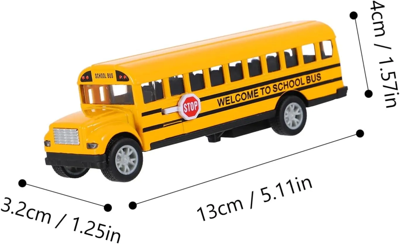 1Pc Bus Model Alloy Pull Back Vehicle for Compact for Hands Smooth Surface Material for Fun Playtime