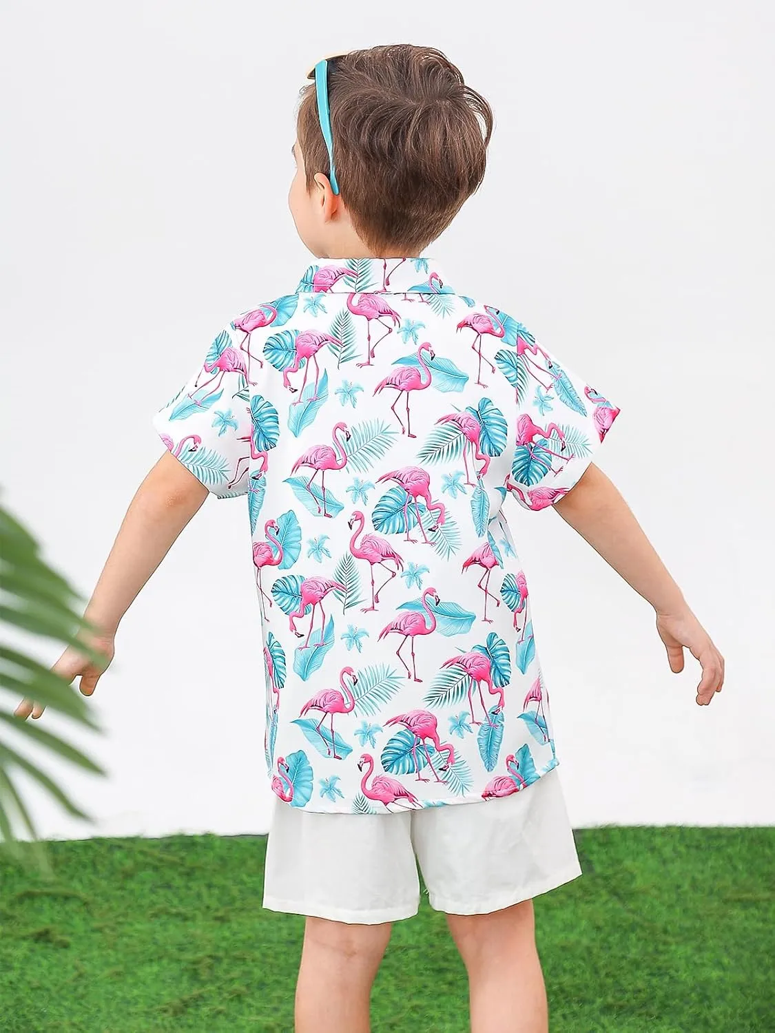 2-10T Boys Novelty Hawaiian Short Sleeve Button Down Dress Shirt