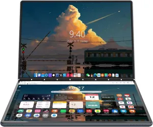 2-in-1 13.5" 2.5K Dual Screen Touch Laptop Intel 12th Gen CPU Alder Lake-N N100 Windows 11 Home 16GB RAM 512GB SSD (Gray)