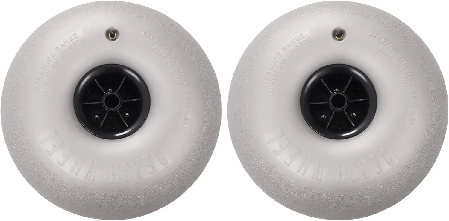 2-Pack Beach Balloon Wheels 16" Beach Cart Tires Replacement Big Sand Wheels for Beach Buggy, Kayak Trolley, Canoe Dolly, Rolling Walker, Garden Cart, Wheelchair, Sliver