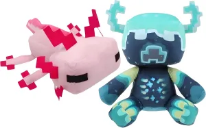 2-Pack-Game Plush，10-inch Warden ，12-inch Axolotl Toy ，Stuffed Animals Toys for Boys 6-8 Great Choice for Soft Pillow Decorations, Kids Birthday Parties
