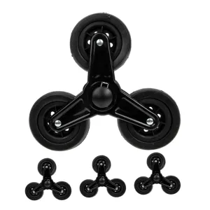2 Pairs Stair Climbing Cart Wheels Iron Replacement Casters for Shopping Luggage Carts Triangle Design for Smooth Movement Heavy Duty Performance for Grocery Transport