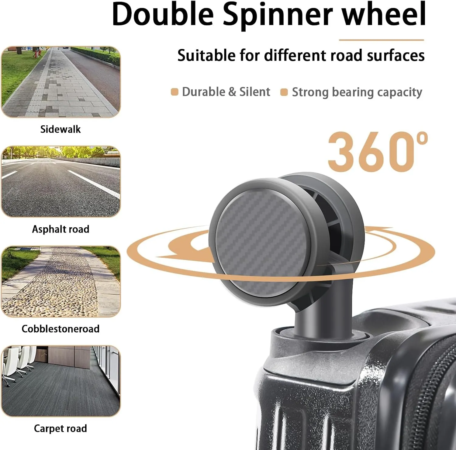 20 Inch Carry On Luggage With Cup Holder & USB Port, Airline Approved TSA-locked Luggage, Lightweight PC Material Travel Suitcase With 360° Spinner Wheel