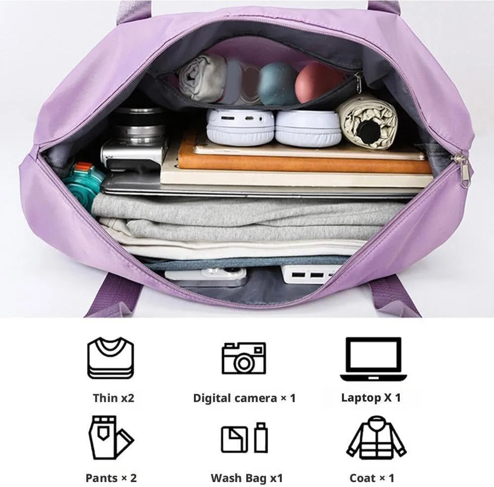 2025 New Large Capacity Travel Bag - Universal Wheel Removable,Travel Bag with Wheels,Foldable Dry Wet Separated Tote Bags with 360 Degrees Silent Universal Wheels,Weekender Overnight Bags