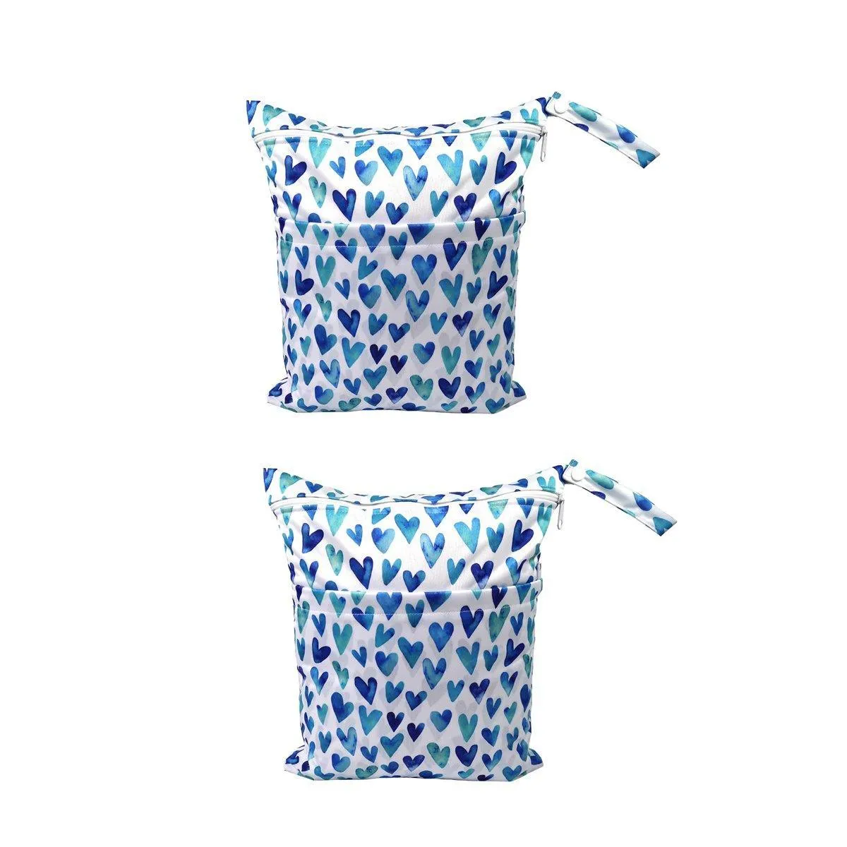 2PCS Cartoon Printed Baby Diaper Bag Double Zipper Washable Storage Organizer