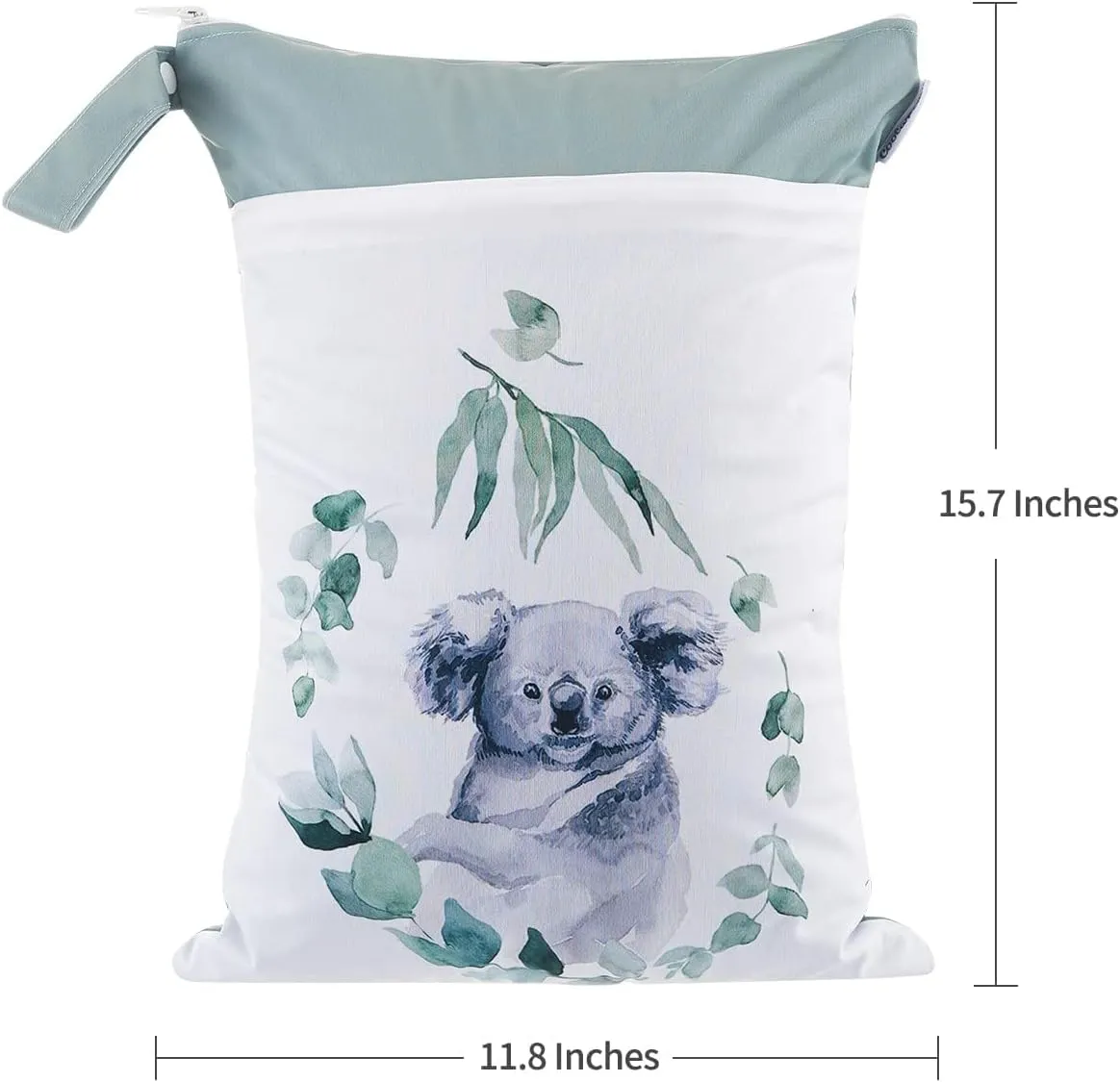 2pcs Cloth Diaper Wet Dry Bags Waterproof Reusable with Two Zippered Pockets Travel Beach Pool Daycare Soiled Baby Items Yoga Gym Bag for Swimsuits or Wet Clothes (Sloth)