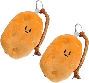 2Pcs Cute Potato Plush Pendant Dolls Adorable Stuffed Animal Charms for Bags Keychains Home Decor Fun Food Accessories for Personalization and