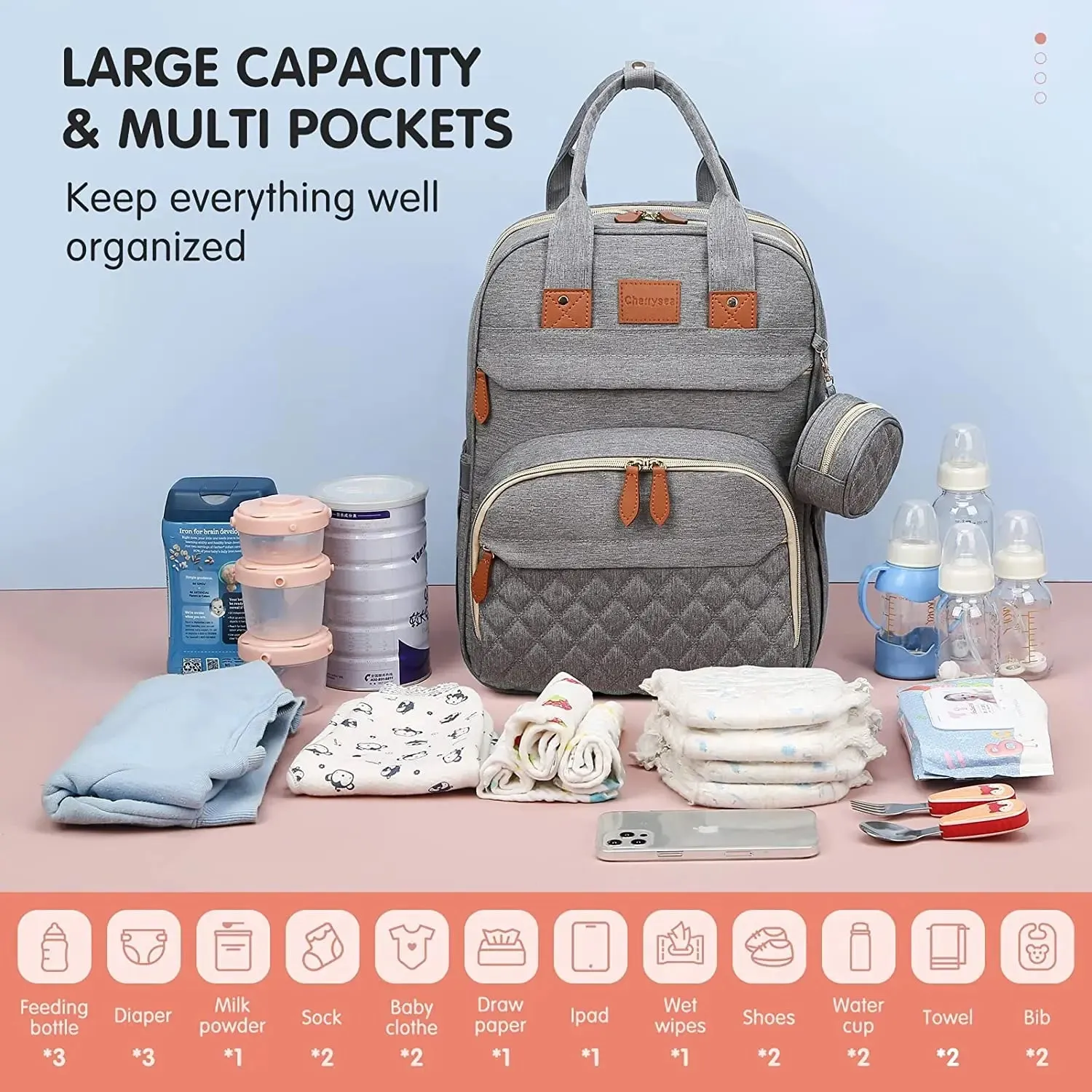 3-in-1 Diaper Bag Backpack: Foldable Baby Bed, Waterproof, USB Charge
