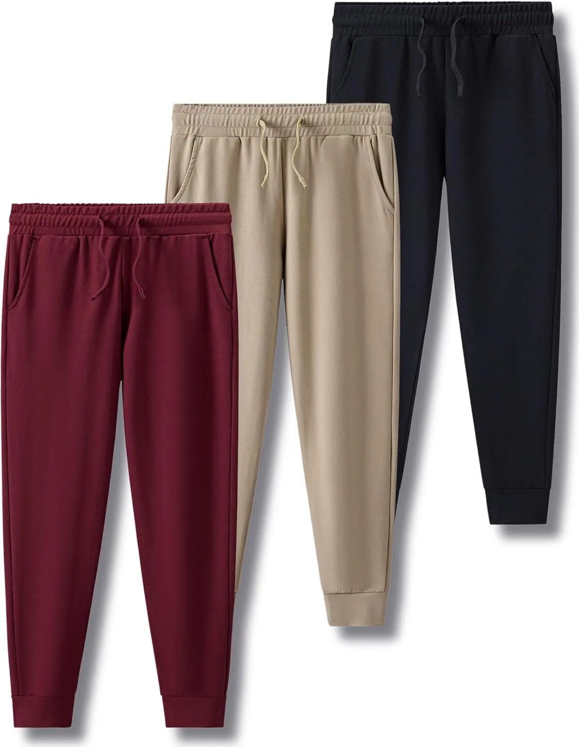 3 Pack Boys Lightweight Jogger Pants, Youth Athletic Sweatpants, Kids Toddlers Clothes Apparel