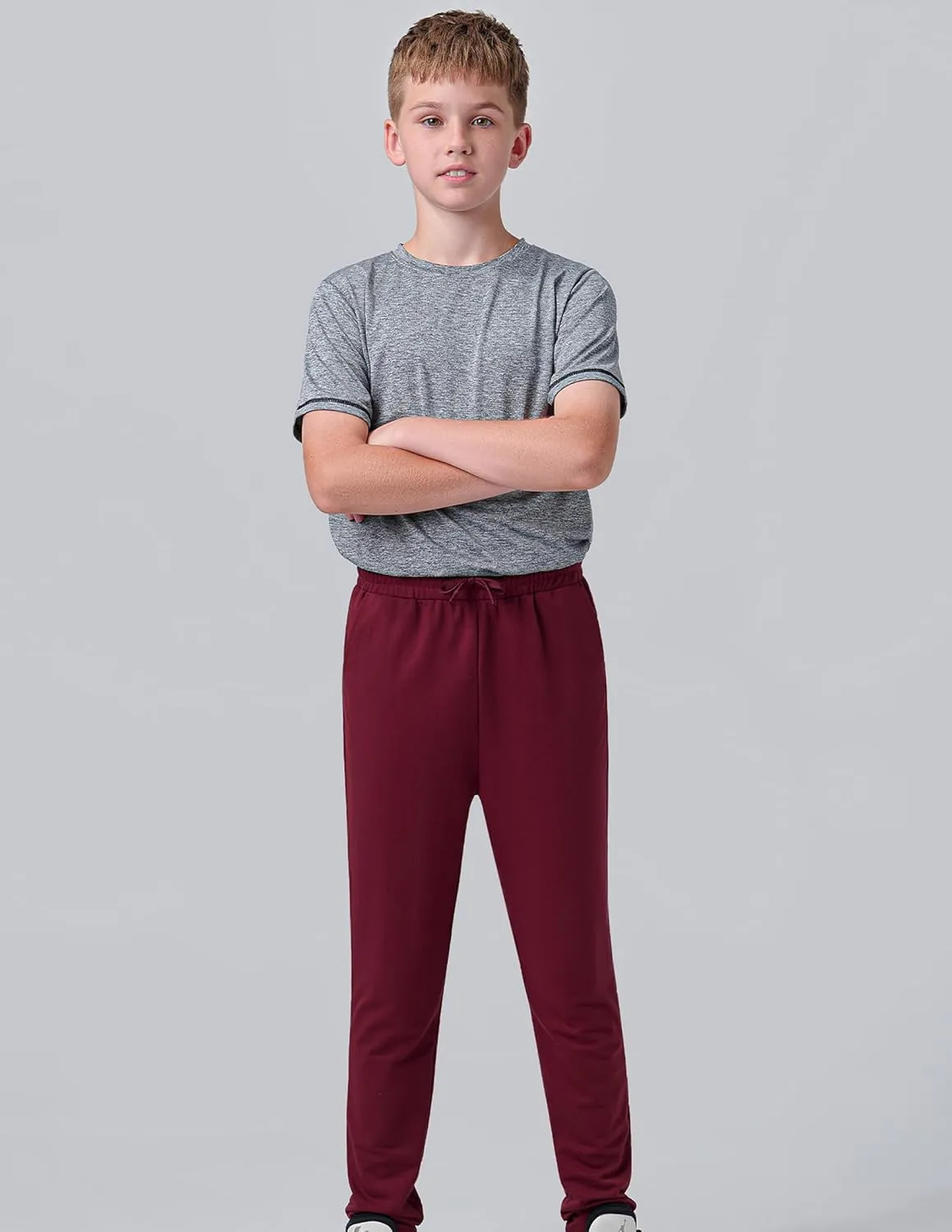 3 Pack Boys Lightweight Jogger Pants, Youth Athletic Sweatpants, Kids Toddlers Clothes Apparel