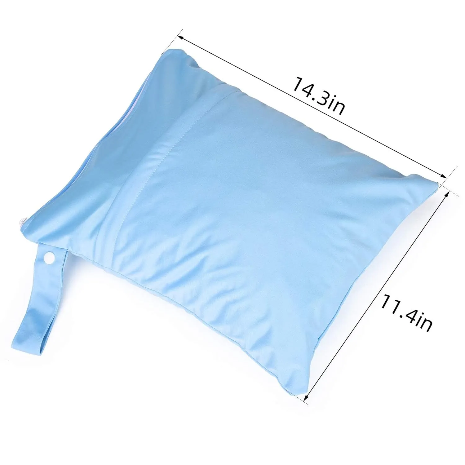 3 Pack Wet Dry Bags for Baby Cloth Diapers,Washable Travel Bags,Beach,Pool,Gym Bag for Swimsuit/Wet Clothes with 2 Pockets (11" x 14.3")-Pink,Grey,Blue