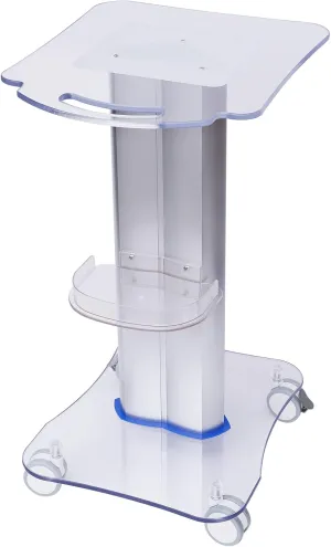 3 Tier Beauty Rolling Cart, Beauty Salon Trolley Cart Load 220 lbs, SPA Trolley with Wheels for Manicure Spa Shelf (Clear Blue)