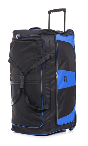 36" XL Wheeled Holdall Black With Blue