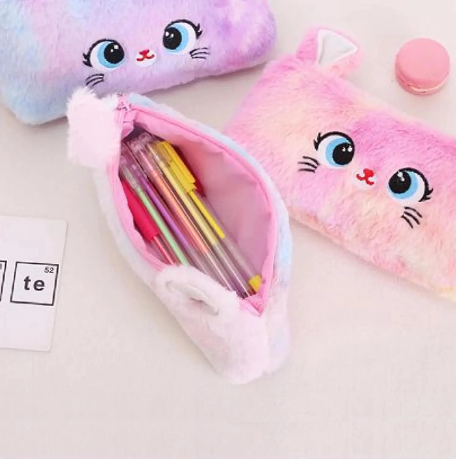 3Pcs Clear Backpack Set, Heavy Duty PVC Transparent Daypack 17in Laptop bag, See Through Large Capacity Double Shoulder Backpack with Plush Pencil Case Key Chain(Pink)