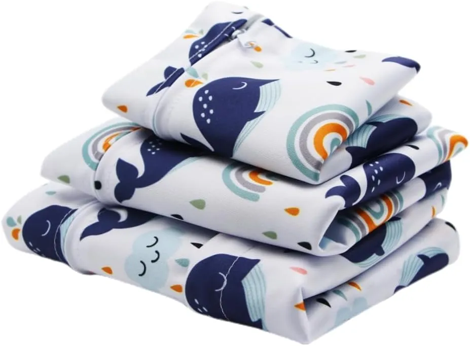 3pcs Cloth Diaper Wet Dry Bags Waterproof Reusable with Two Zippered Pockets Travel Beach Pool Daycare Soiled Baby Items Yoga Gym Bag for Swimsuits or Wet Clothes