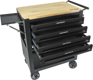 4 Drawers Tool Box with Wheels, Rolling Tool Chest Rolling Tool Cart with Drawers, Multifunction Tool Box for Mechanic Tool Cart, Tool Box Organizers and Storage for Garage, Black
