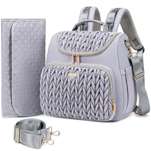 4 in 1 Convertible Diaper Bag Backpack,Waterproof Baby Diaper Bag with Changing Pad,Converts into Baby Tote Bag,Diaper Backpack,Stroller Bag and Crossbody Diaper Bag