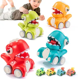 4 Pack Press and Go Cars for Toddlers, Dinosaurs Toy Cars, Perfect for 1-3 Years Old Toddlers, for Boys and Girls