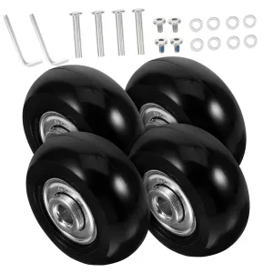 4PCS PU Silent Luggage Caster Wheels Replacement Kit 360° Swivel Rubber Wheels for Suitcase and Wear Resistant Travel Bag Wheel Replacement