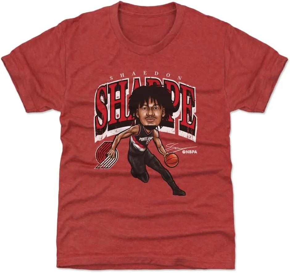 500 LEVEL Shaedon Sharpe Portland Trail Blazers Youth Shirt - Shaedon Sharpe Portland Trail Blazers Cartoon WHT