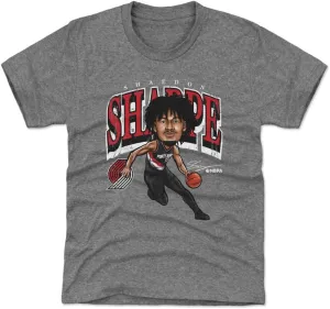 500 LEVEL Shaedon Sharpe Portland Trail Blazers Youth Shirt - Shaedon Sharpe Portland Trail Blazers Cartoon WHT