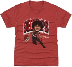 500 LEVEL Shaedon Sharpe Portland Trail Blazers Youth Shirt - Shaedon Sharpe Portland Trail Blazers Cartoon WHT