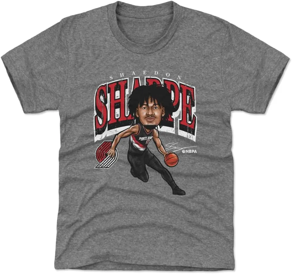 500 LEVEL Shaedon Sharpe Portland Trail Blazers Youth Shirt - Shaedon Sharpe Portland Trail Blazers Cartoon WHT