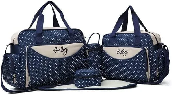 5PCS Diaper Bag Tote Set - Baby Bags for Mom PINK