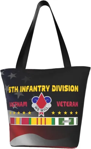 5th Infantry Division Vietnam Veteran Fashion Shoulder Bag Large Capacity For Man Or Woman