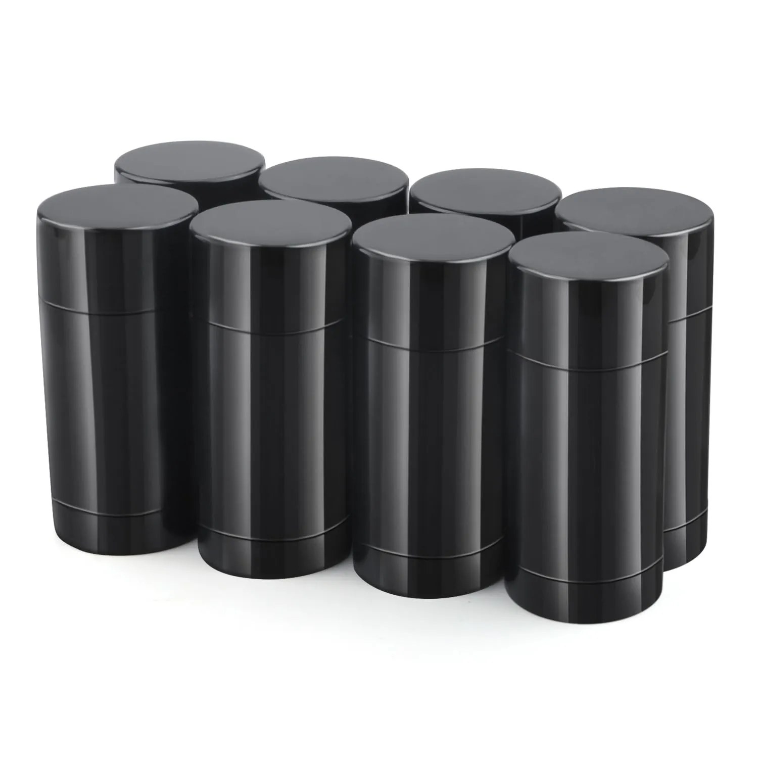 8 Pack 1 Oz Deodorant Containers Empty Black Plastic Twist-up Deodorant Tubes Bottom Filling DIY Travel Refillable Lip Balm Tubes Container