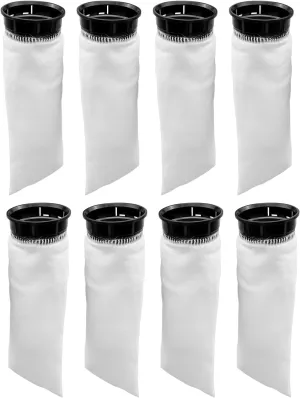 8 Pcs 2.75 Inch Filter Sock Fit for Freshwater and Saltwater Waterbox, 225 μm Filter Sock Aquarium Filter Bags with Black Rim, for Aquarium Ponds Sumps Overflows, 10 Inch Long