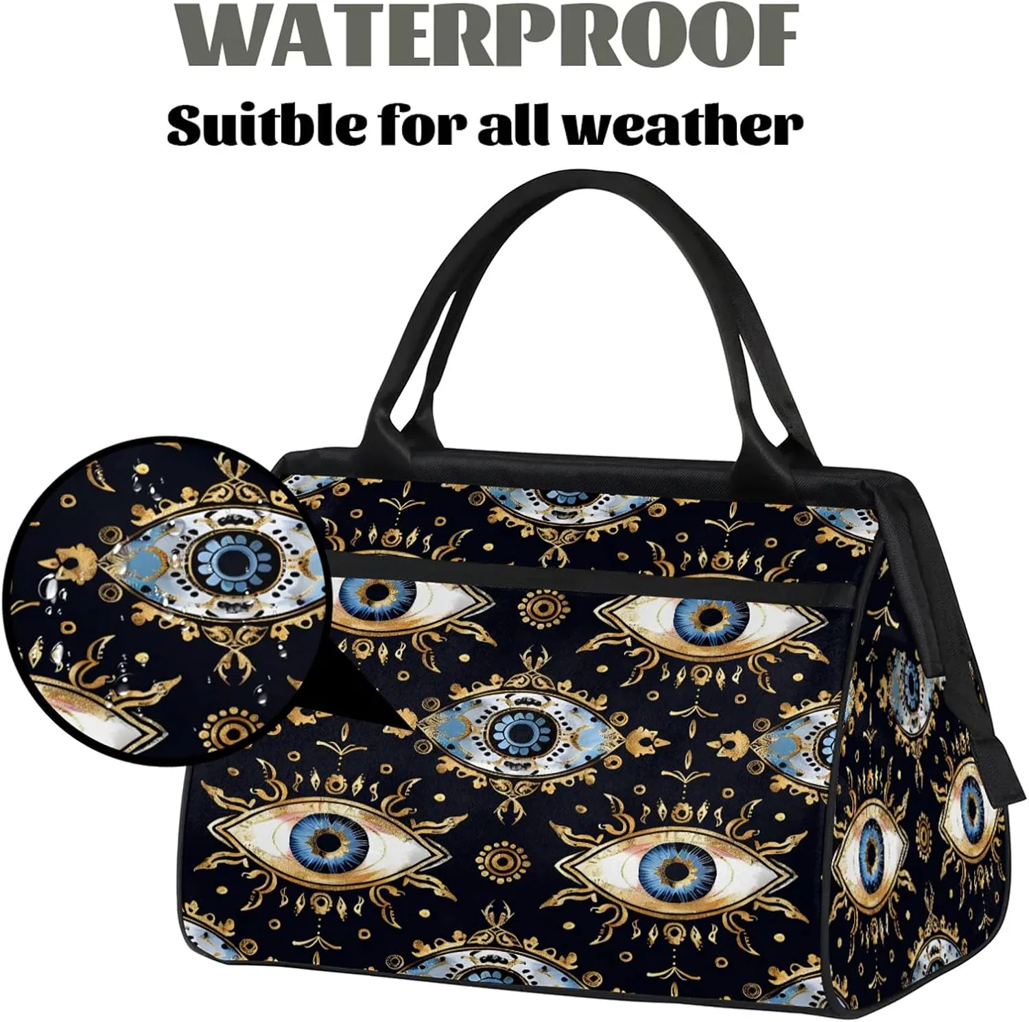 Abstract Devil Eye Cool Large Travel Duffel Bag Gym Tote Bag for Women Men Waterproof Weekend Overnight Bag Carry On Tote Luggage with Pocket Personal Item Bags Sports Bag fit Travel Sports Gym Yoga